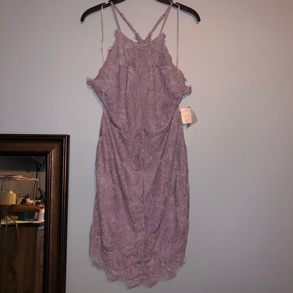 Free people L lace floral dress wedding mauve - Picture 1 of 7